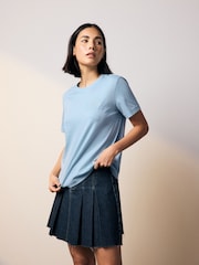 GANT Pale Blue Regular-Fit Shield 100% Cotton T-Shirt - Image 1 of 4
