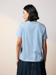GANT Pale Blue Regular-Fit Shield 100% Cotton T-Shirt - Image 2 of 4