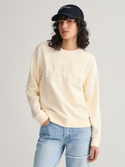GANT Natural Regular-Fit Crew Neck Sweatshirt - Image 2 of 9