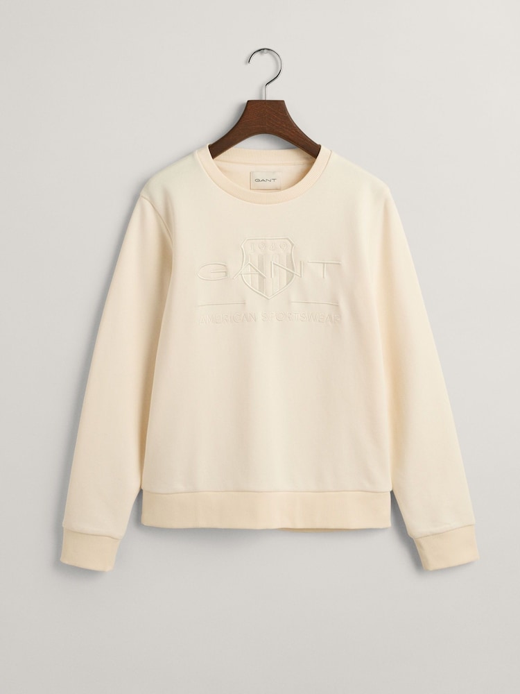 GANT Natural Regular-Fit Crew Neck Sweatshirt - Image 9 of 9