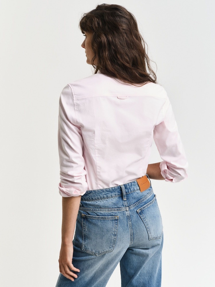 GANT Pink Slim-Fit Stretch Oxford Shirt - Image 2 of 5