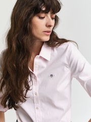 GANT Pink Slim-Fit Stretch Oxford Shirt - Image 3 of 5