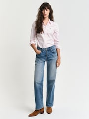 GANT Pink Slim-Fit Stretch Oxford Shirt - Image 4 of 5