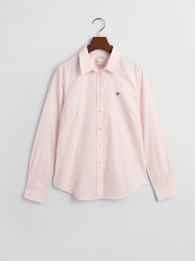 GANT Pink Slim-Fit Stretch Oxford Shirt - Image 5 of 5