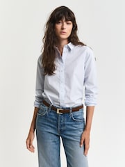 GANT Blue Regular-Fit Classic Stripe 100% Cotton Shirt - Image 1 of 5