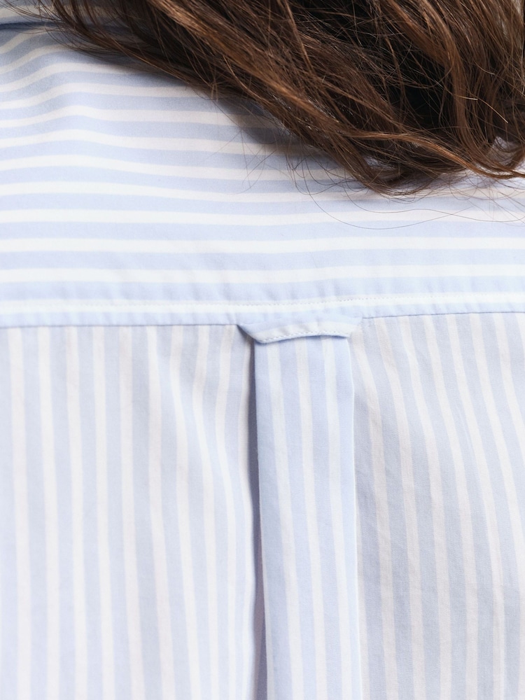GANT Blue Regular-Fit Classic Stripe 100% Cotton Shirt - Image 4 of 5