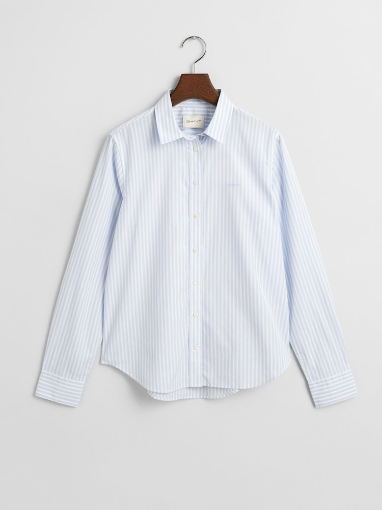GANT Blue Regular-Fit Classic Stripe 100% Cotton Shirt - Image 5 of 5