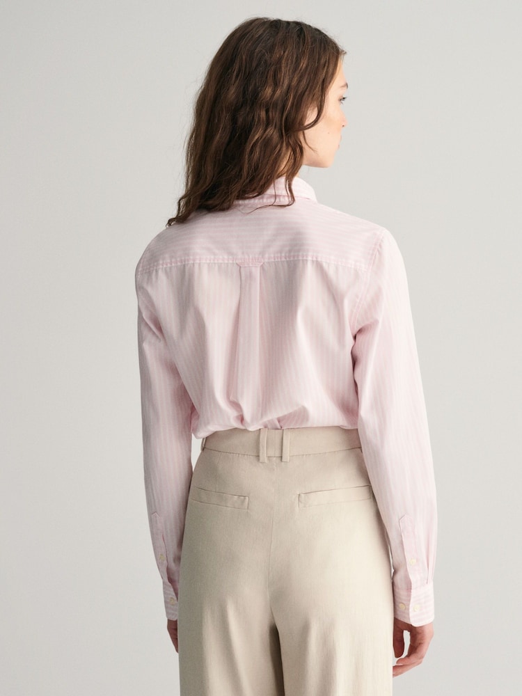 GANT Pink Regular-Fit Classic Stripe 100% Cotton Shirt - Image 2 of 4
