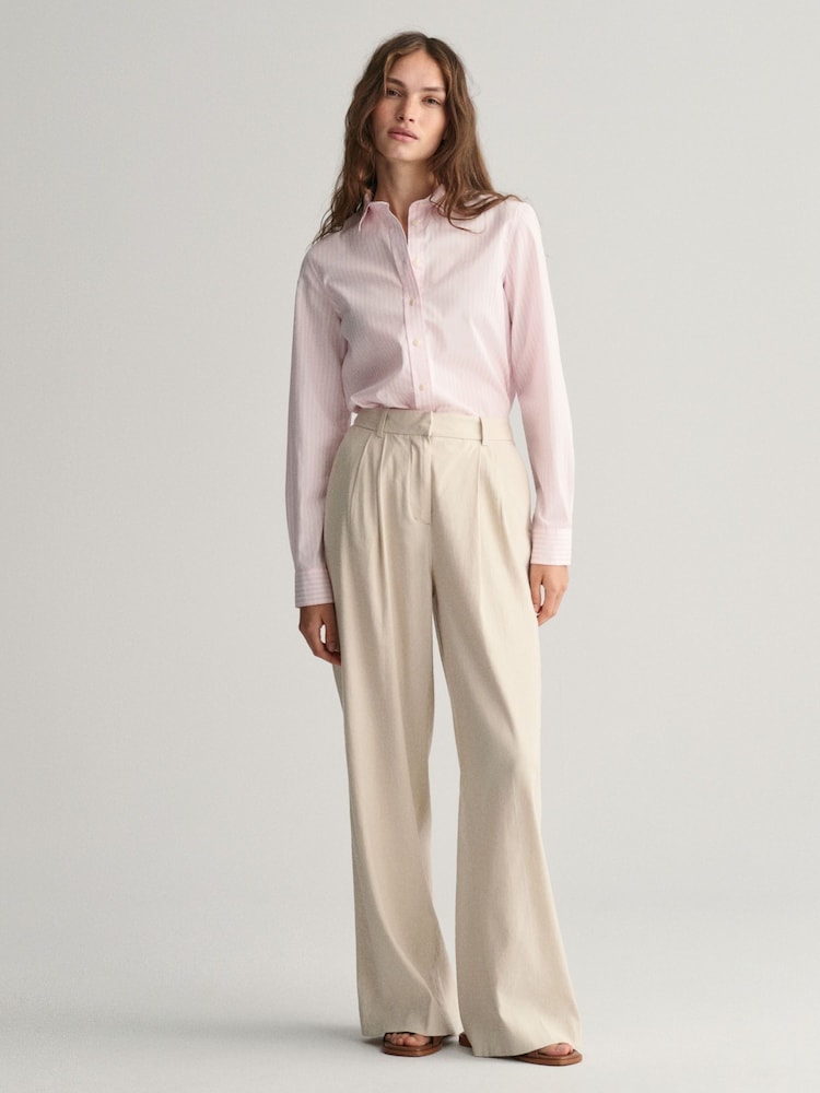 GANT Pink Regular-Fit Classic Stripe 100% Cotton Shirt - Image 3 of 4