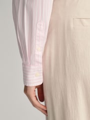 GANT Pink Regular-Fit Classic Stripe 100% Cotton Shirt - Image 4 of 4