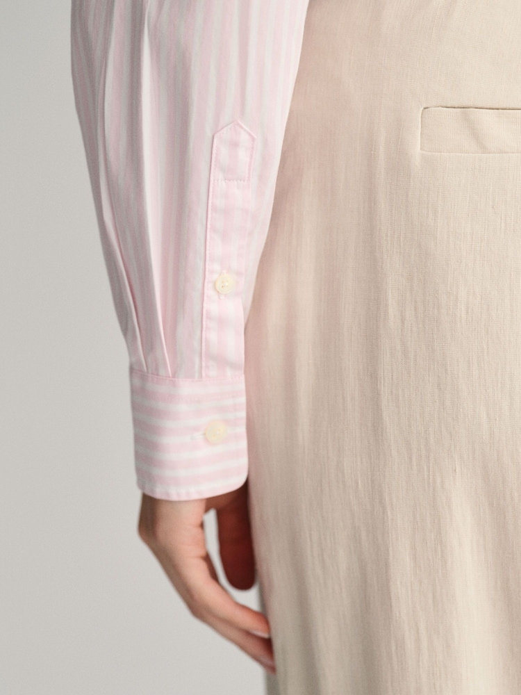 GANT Pink Regular-Fit Classic Stripe 100% Cotton Shirt - Image 4 of 4