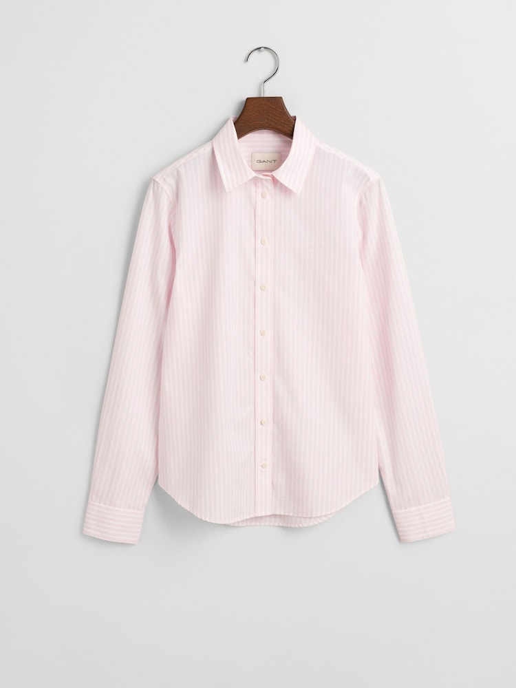 GANT Pink Regular-Fit Classic Stripe 100% Cotton Shirt - Image 5 of 5