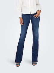 ONLY Blue Mid Waist Flared Jeans With Comfort Stretch - Image 1 of 6