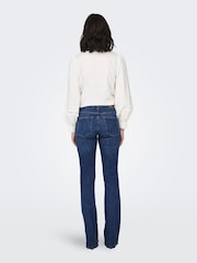 ONLY Blue Mid Waist Flared Jeans With Comfort Stretch - Image 2 of 6