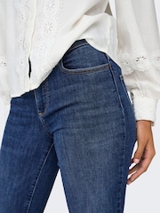 ONLY Blue Mid Waist Flared Jeans With Comfort Stretch - Image 3 of 6