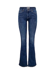 ONLY Blue Mid Waist Flared Jeans With Comfort Stretch - Image 5 of 6