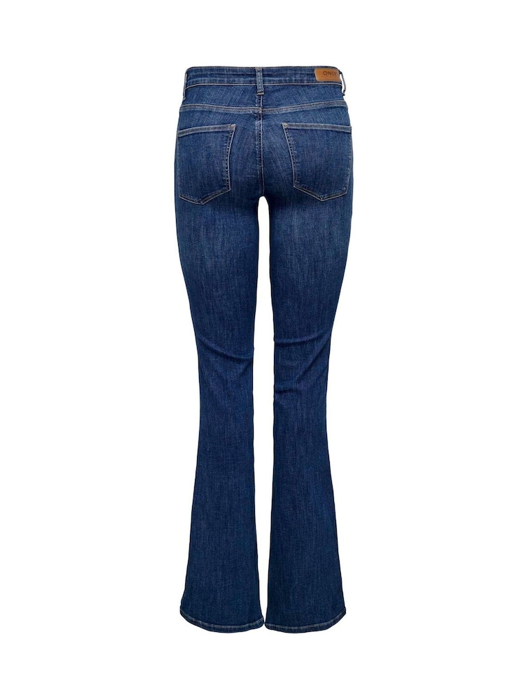 ONLY Blue Mid Waist Flared Jeans With Comfort Stretch - Image 6 of 6