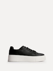 Linzi Black Jersey Lace Up Flatform Trainers - Image 2 of 5