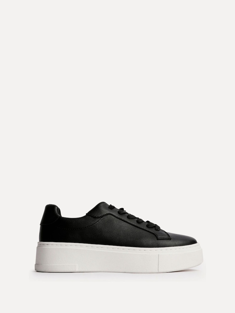 Linzi Black Jersey Lace Up Flatform Trainers - Image 2 of 5