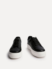 Linzi Black Jersey Lace Up Flatform Trainers - Image 3 of 5