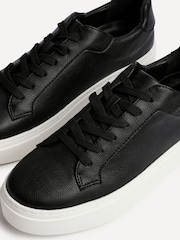 Linzi Black Jersey Lace Up Flatform Trainers - Image 4 of 5