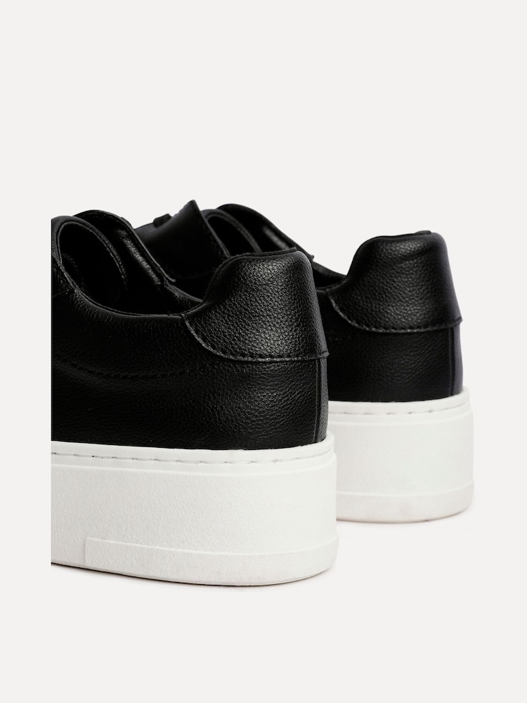 Linzi Black Jersey Lace Up Flatform Trainers - Image 5 of 5