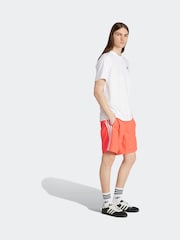adidas Red Adicolor 3-Stripes 8-Inch Swim Shorts - Image 3 of 6