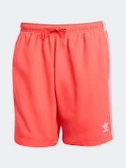adidas Red Adicolor 3-Stripes 8-Inch Swim Shorts - Image 6 of 6