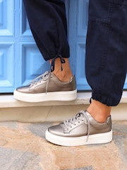 Серебряный - Кроссовки Linzi Jersey Lace Up Flatform - Image 1 of 6