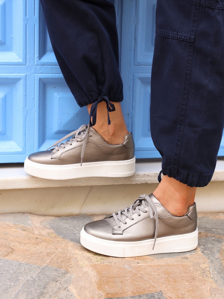 Серебряный - Кроссовки Linzi Jersey Lace Up Flatform - Image 1 of 6