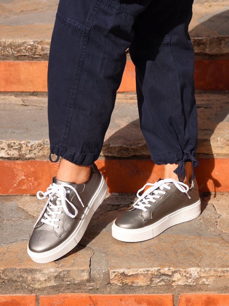 Серебряный - Кроссовки Linzi Jersey Lace Up Flatform - Image 2 of 6