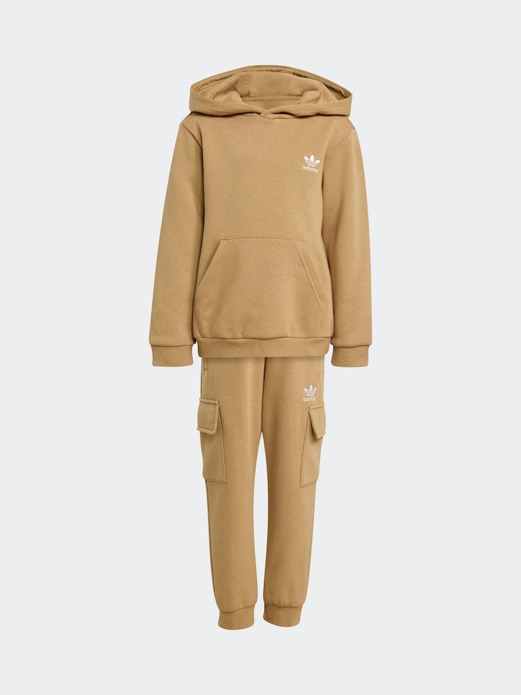 adidas Originals Brown Little Kids Hoodie and Cargo Joggers Set - Image 1 of 8 adidas Originals Brown Little Kids Hoodie and Cargo Joggers Set - Image 1 of 8