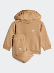 adidas Originals Brown Infant Kids Hoodie and Cargo Joggers Set - Image 1 of 7