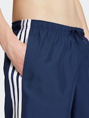 adidas Blue Adicolor 3-Stripes 8-Inch Swim Shorts - Image 3 of 6