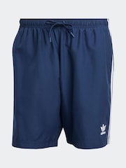adidas Blue Adicolor 3-Stripes 8-Inch Swim Shorts - Image 6 of 6