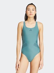 adidas Green Logo C Back Swimsuit - Image 1 of 6