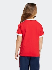adidas Originals Red Adicolor Trefoil T-Shirt Little Kids - Image 2 of 6