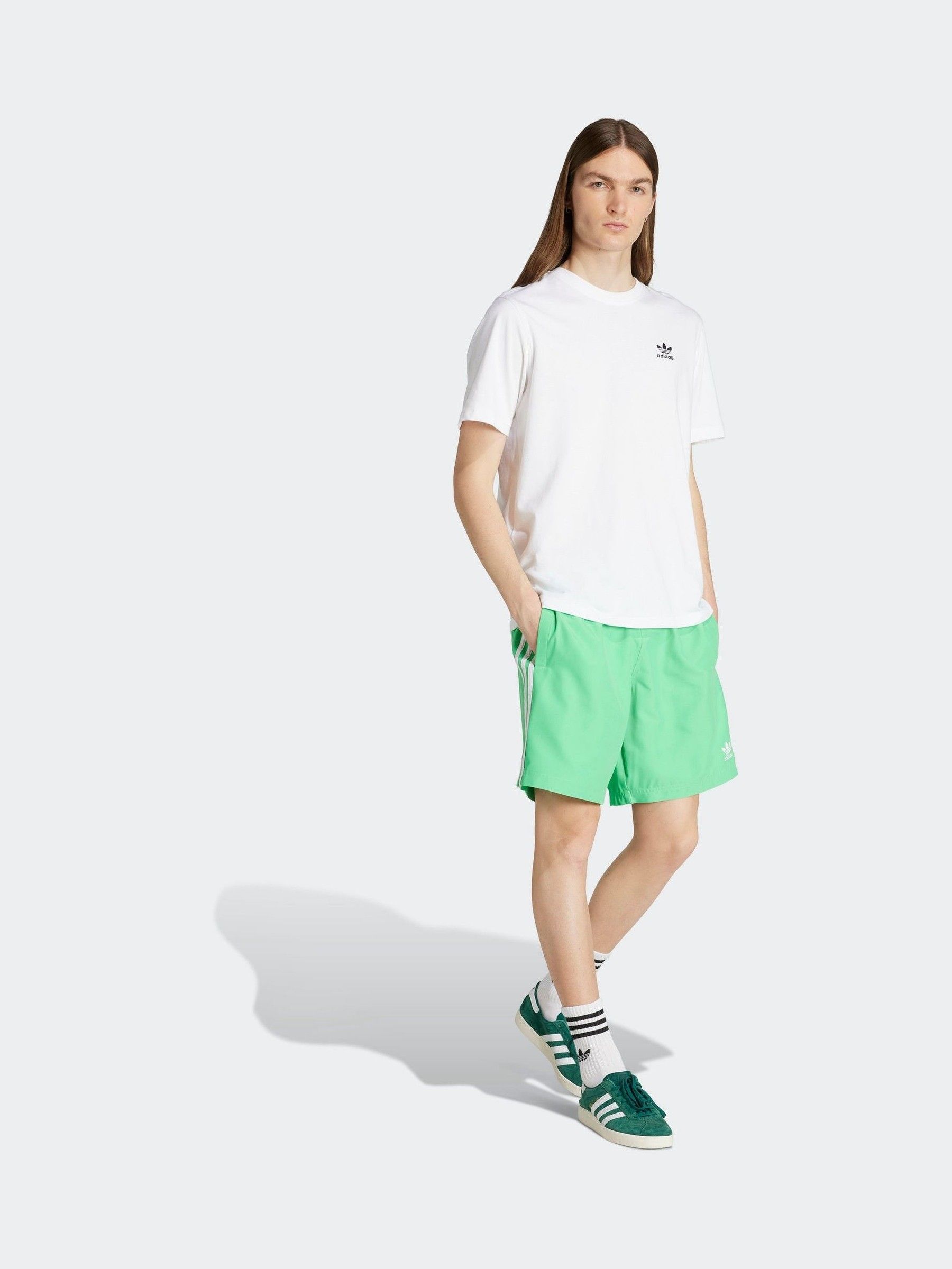 Buy adidas Green Adicolor 3-Stripes 8-Inch Swim Shorts from Next USA