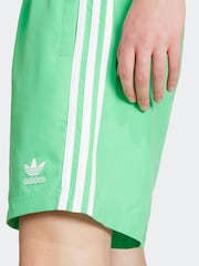 adidas Green Adicolor 3-Stripes 8-Inch Swim Shorts - Image 4 of 6