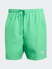 adidas Green Adicolor 3-Stripes 8-Inch Swim Shorts - Image 6 of 6