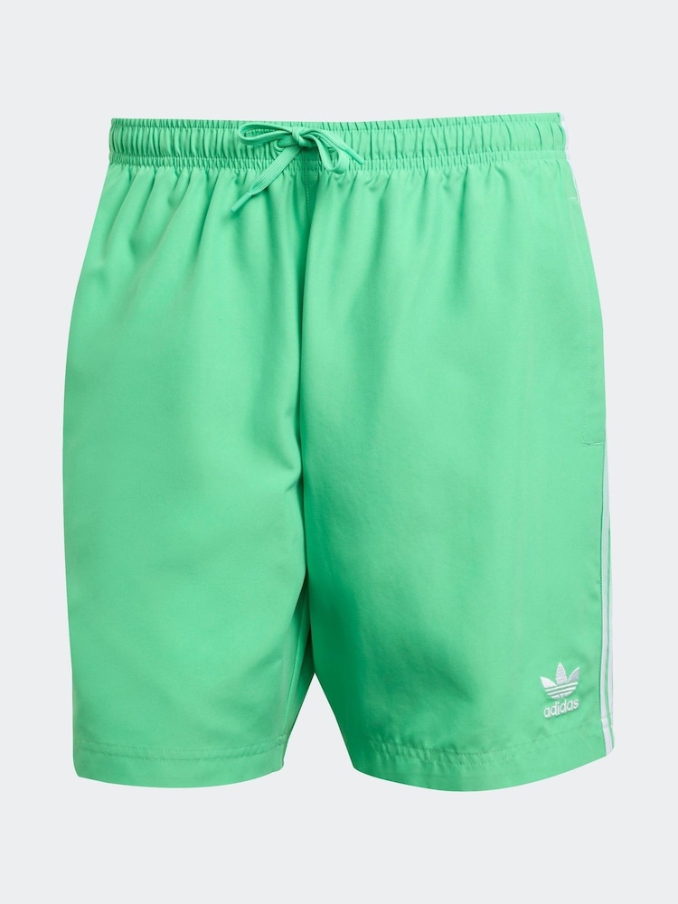adidas Green Adicolor 3-Stripes 8-Inch Swim Shorts - Image 6 of 6