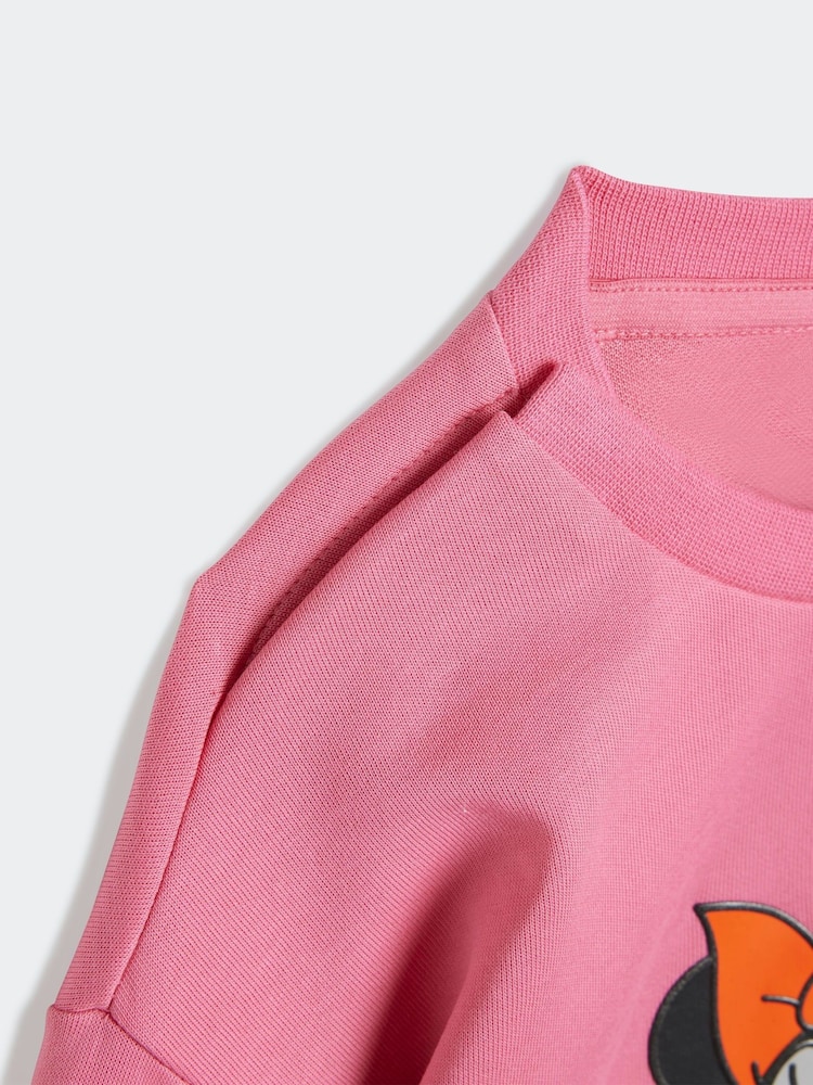 adidas Pink Disney Minnie Mouse Sweatshirt and Joggers Set Infant Kids - Image 2 of 7