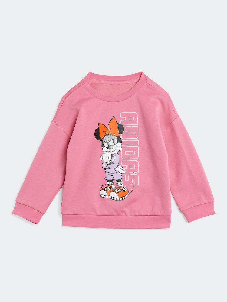 adidas Pink Disney Minnie Mouse Sweatshirt and Joggers Set Infant Kids - Image 7 of 7
