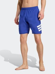 adidas Blue 3-Stripes 8 Inch Swim Shorts - Image 2 of 6