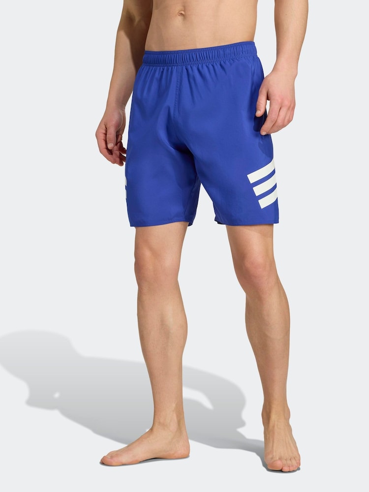 adidas Blue 3-Stripes 8 Inch Swim Shorts - Image 2 of 6