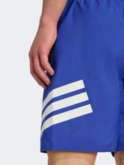 adidas Blue 3-Stripes 8 Inch Swim Shorts - Image 4 of 6
