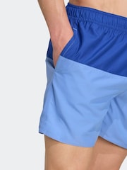 adidas Blue Colorblock 5 Inch Swim Shorts - Image 4 of 6