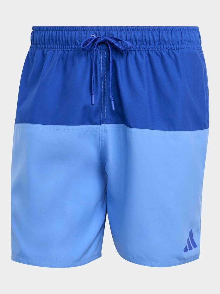 adidas Blue Colorblock 5 Inch Swim Shorts - Image 6 of 6