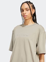 Luz verde - Camiseta oversize adidas Originals Essentials Linear - Imagem 3 de 5