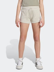 adidas Grey 3-Stripes Animal French Terry Shorts Kids - Image 1 of 6